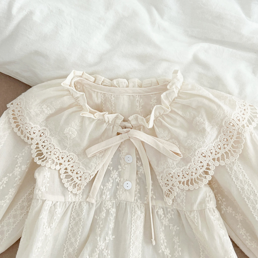Ruffle Trim Lace Collar Baby Girls Dress — Sweet Princess Party Dress