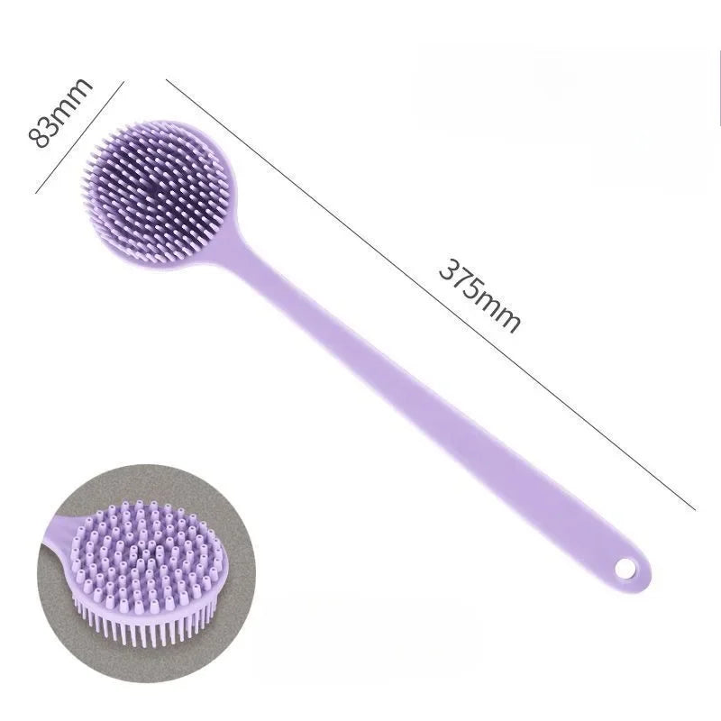 Silicone Back Scrubber Brush – Long Handle Double-Sided Body Deep Cleansing & Exfoliating Massage