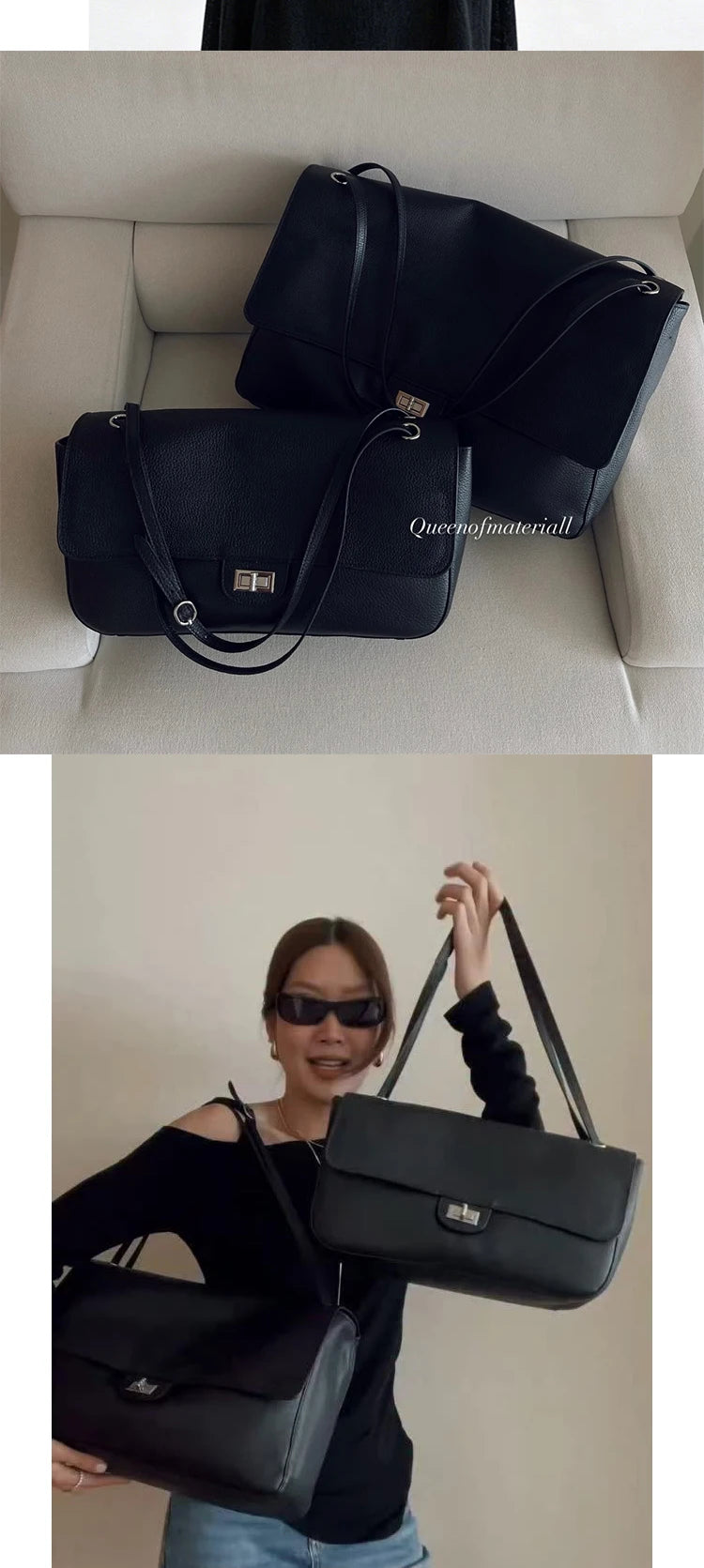 Head Layer Cowhide Leather Commuter Tote Bag – Large Capacity Crossbody Shoulder Bag for Women