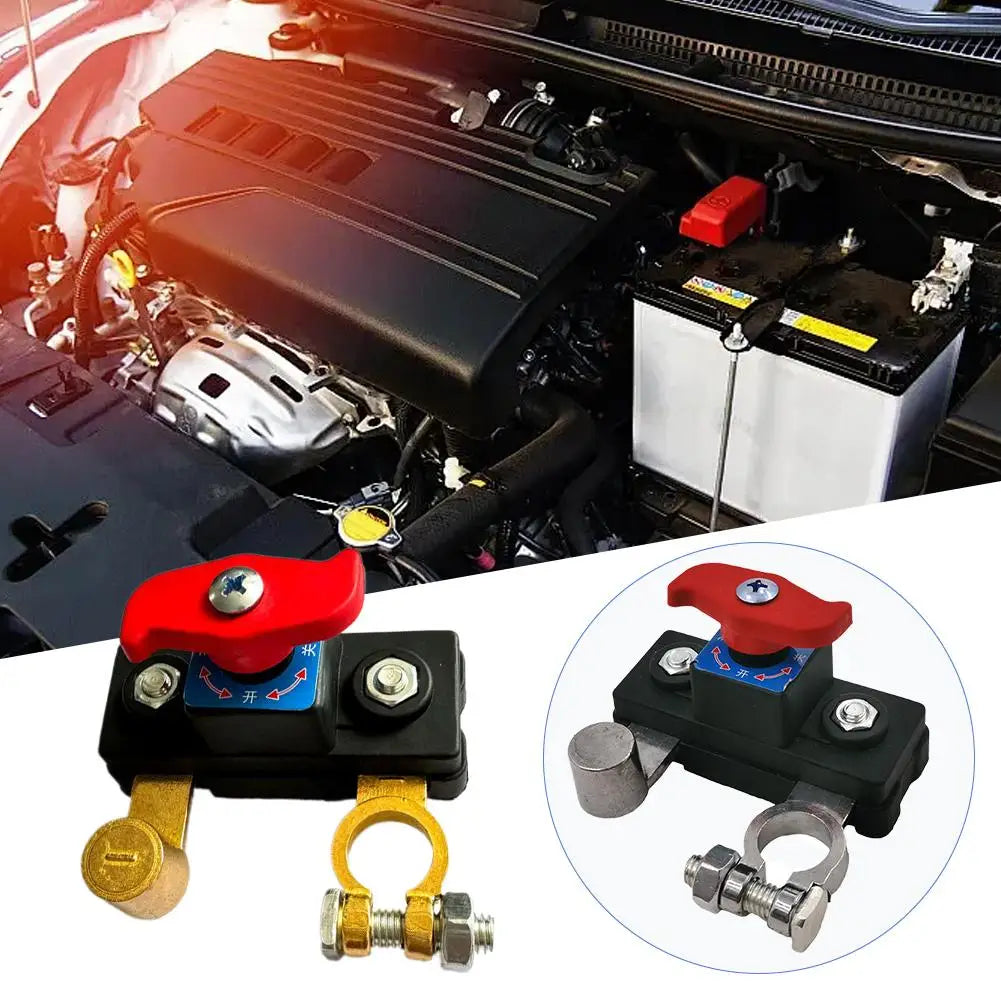 Battery Disconnect Switch 12V/24V – Car Battery Isolator Cut Off Anti-Leakage Power Shut Off for Trucks RV & Marine