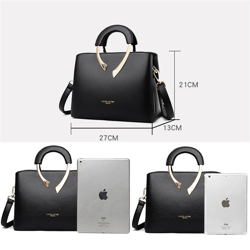 VANDERWAH Luxury Microfiber Leather Casual Tote Bag – Designer Shoulder Crossbody Handbag for Women