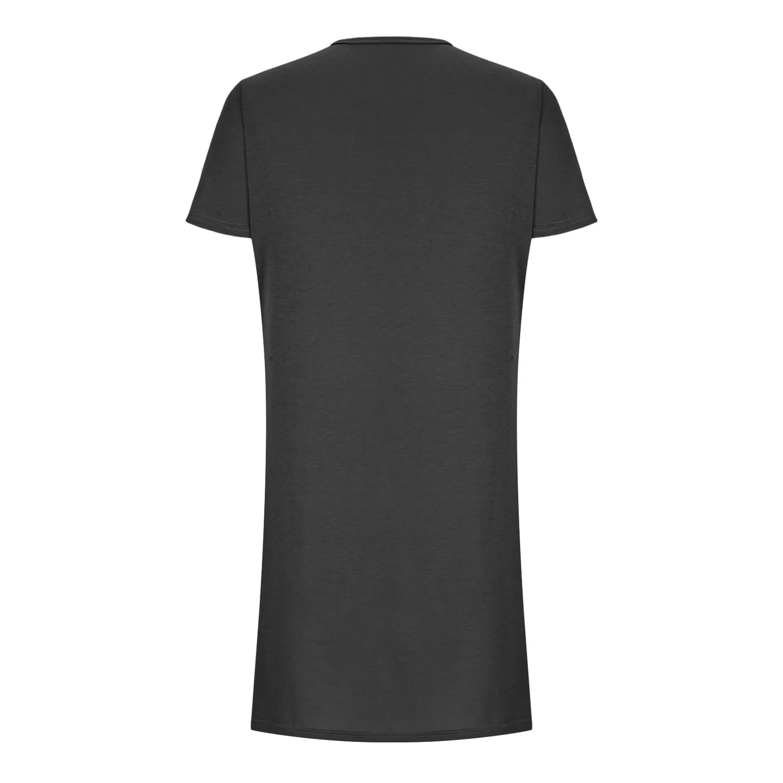 Solid Color Pocket Casual Sports Dress — Short Sleeve O-Neck A-Line Knee-Length Dress