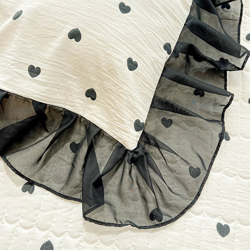 Printed Lace Duvet Cover – 300TC Polyester Comforter Cover for Women & Girls Bedroom