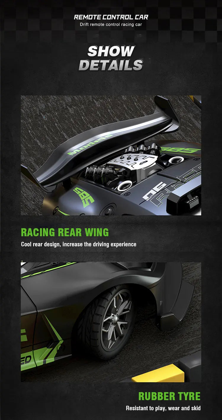 1/18 Scale RC High Speed Drift Sports Car – Remote Control Racing Model for Boys & Kids