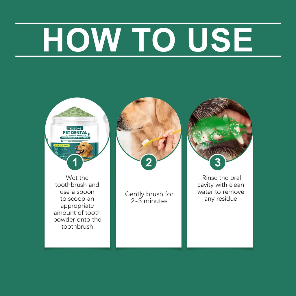 Fresher Breath. Healthier Gums. — Pet Teeth Cleaning Powder for Dogs | 100g, Reduces Tartar & Plaque, Freshens Breath, Gum Protection