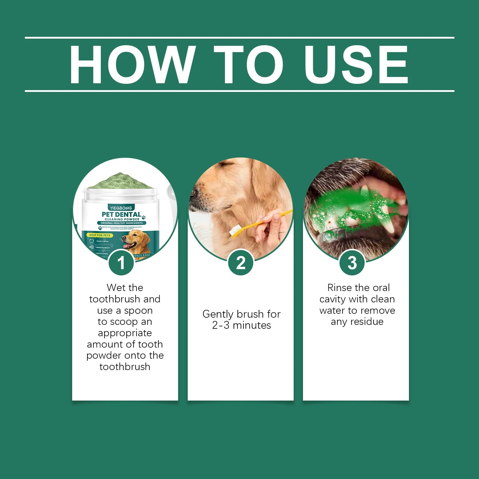 Fresher Breath. Healthier Gums. — Pet Teeth Cleaning Powder for Dogs | 100g, Reduces Tartar & Plaque, Freshens Breath, Gum Protection