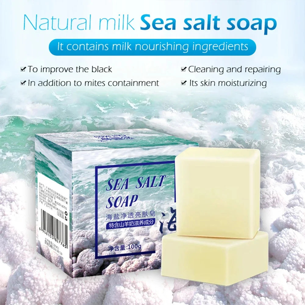 Sea Salt & Goat Milk Moisturizing Soap Bar – Pore Cleansing Acne Treatment Face Care