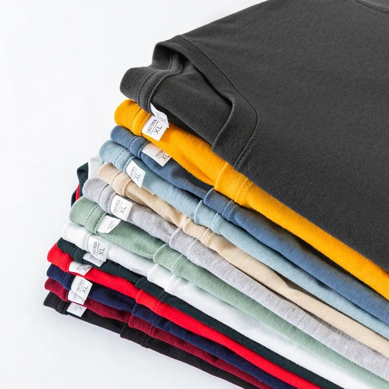Men's Solid Color Round Neck Cotton Long Sleeve Tee — Everyday Essential