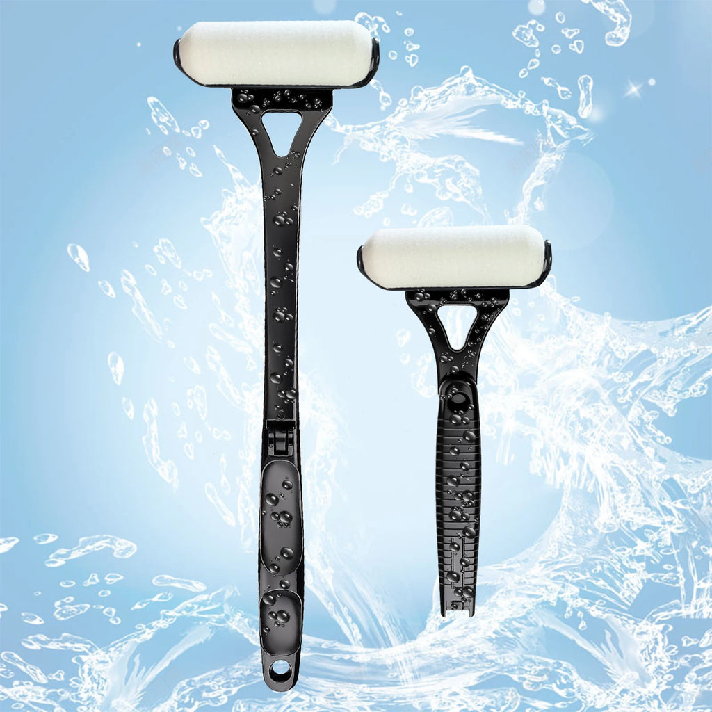 Long Handle Lotion Applicator Stick – Foldable Self-Sunscreen & Tanning Back Applicator with 2 Heads