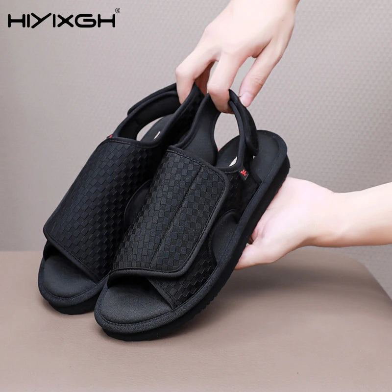 Diabetic Walking Sandals – Breathable Anti-Slip Adjustable Hook & Loop Shoes