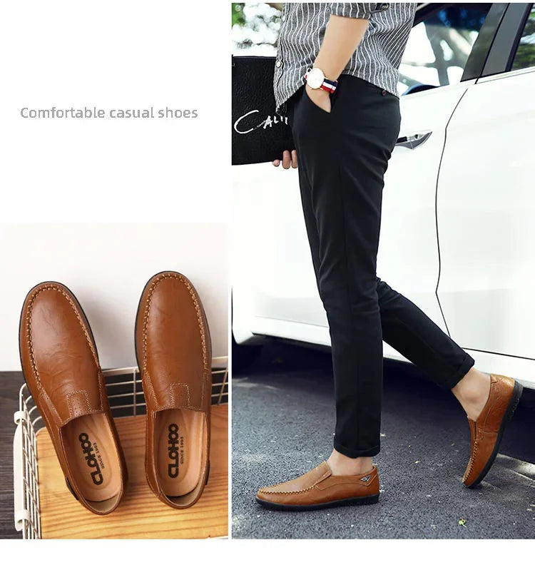 Men's Genuine Leather Slip-On Loafers