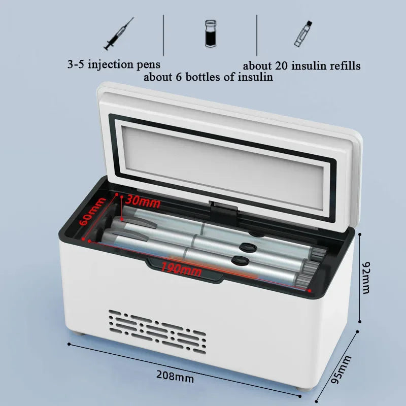 Portable Car Insulin Mini Fridge – USB Charging Thermostat Cooler for Insulin, Growth Hormone & Interferon