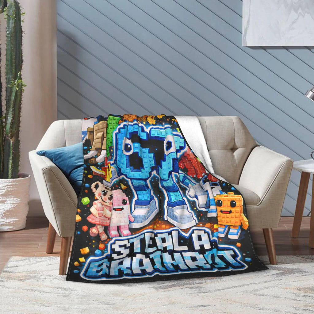 Brainrot Meme Flannel Blanket – Warm Novelty Throw for Bedroom, Sofa & Bed, Multiple Sizes