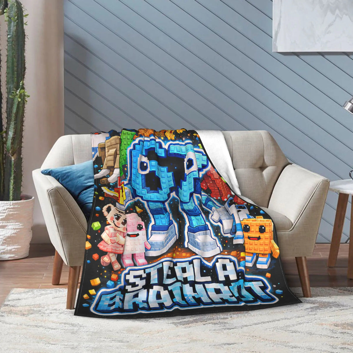 Brainrot Meme Flannel Blanket – Warm Novelty Throw for Bedroom, Sofa & Bed, Multiple Sizes