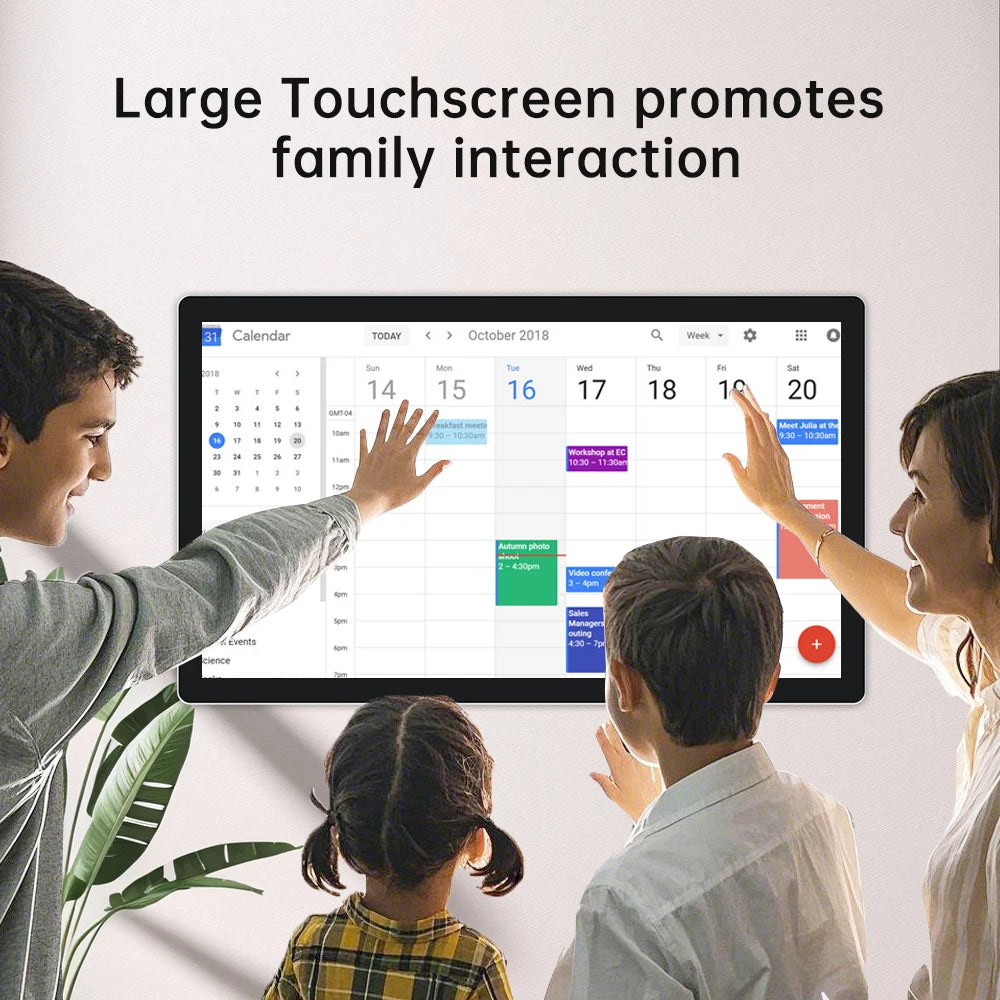 TouchWo Touchscreen Digital Calendar & Smart Display – 15.6" to 43", Android 11/12, 1080p