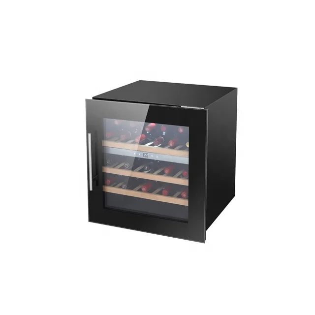 High-End Electric Wine Cooler — Full Glass Door Wine Fridge for 30 Bottles, Premium Wine Refrigerator