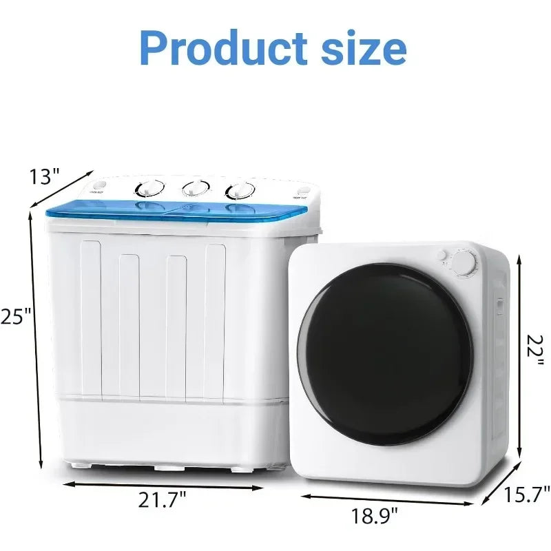 Portable Washer & Dryer Combo Set — 32 lbs Dryer Capacity, 5 Drying Modes, 18 lbs Fully Automatic Washing Machine