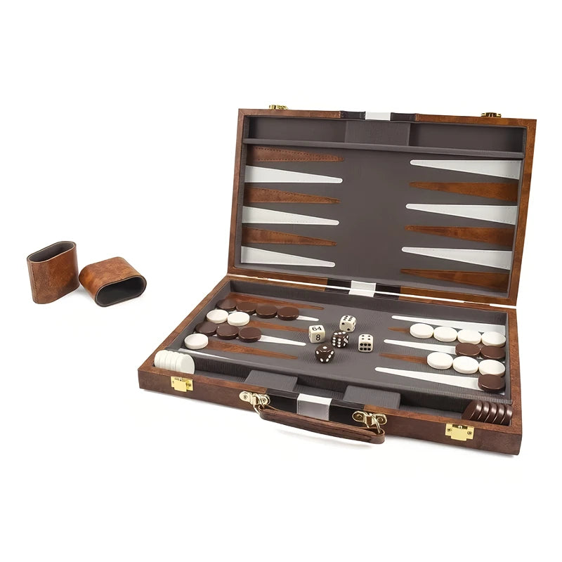 Folding Chess & Checkers Board Set – 15-Inch Portable Travel Game, PVC, Ages 14+