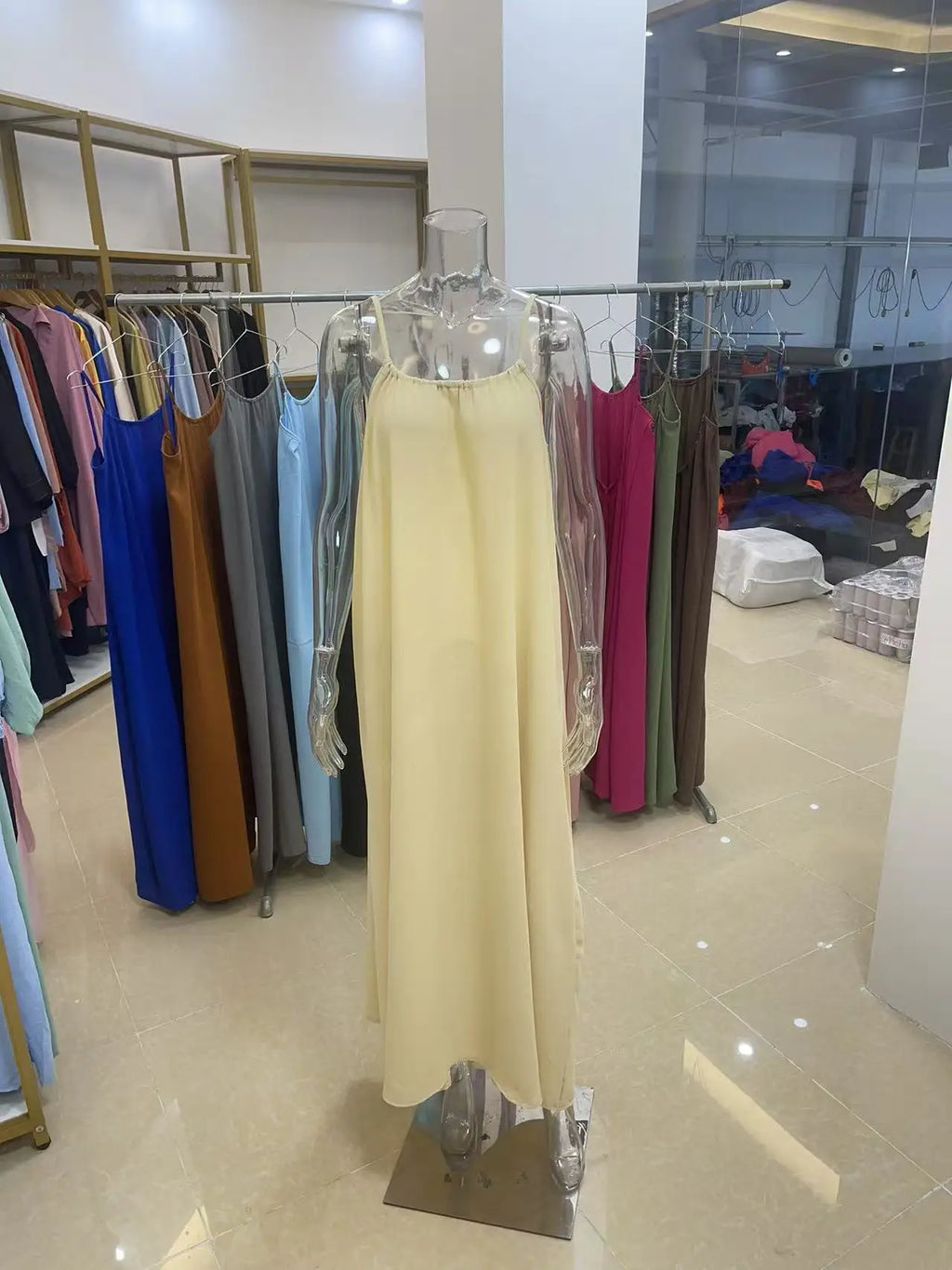 Women's Strapless Backless Loose Maxi Dress – Comfortable Sleepwear & Casual Home Dress