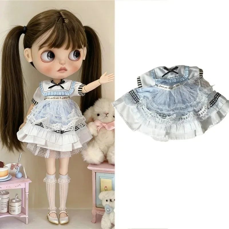 Blythe Doll Outfit Clothing Set – Princess Lace Maid Skirt & Vintage Dress Accessories for OB24 OB22 1/6