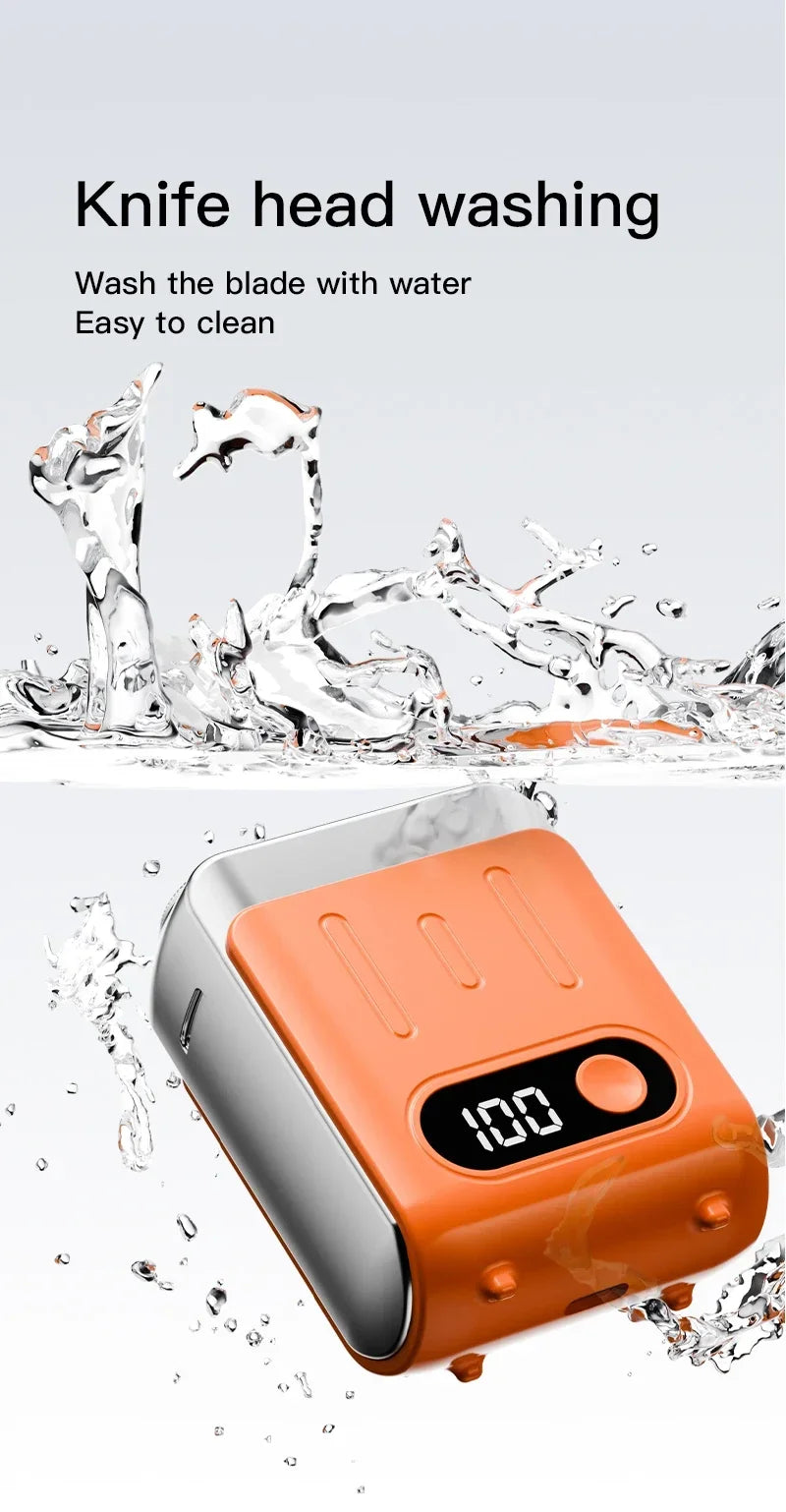 HAOYUNMA R20 Mini Electric Shaver – LED Display, Magnetic Blade, Waterproof, 120-Min Runtime