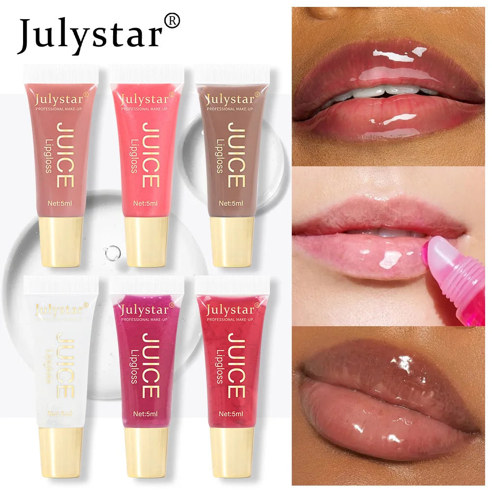 6 colors Lip Gloss Long lasting Moisturizing Mirror Lip Oil, Fruit Flavor, Pudding Lip Moisturizing, Water Radiant Lip Honey