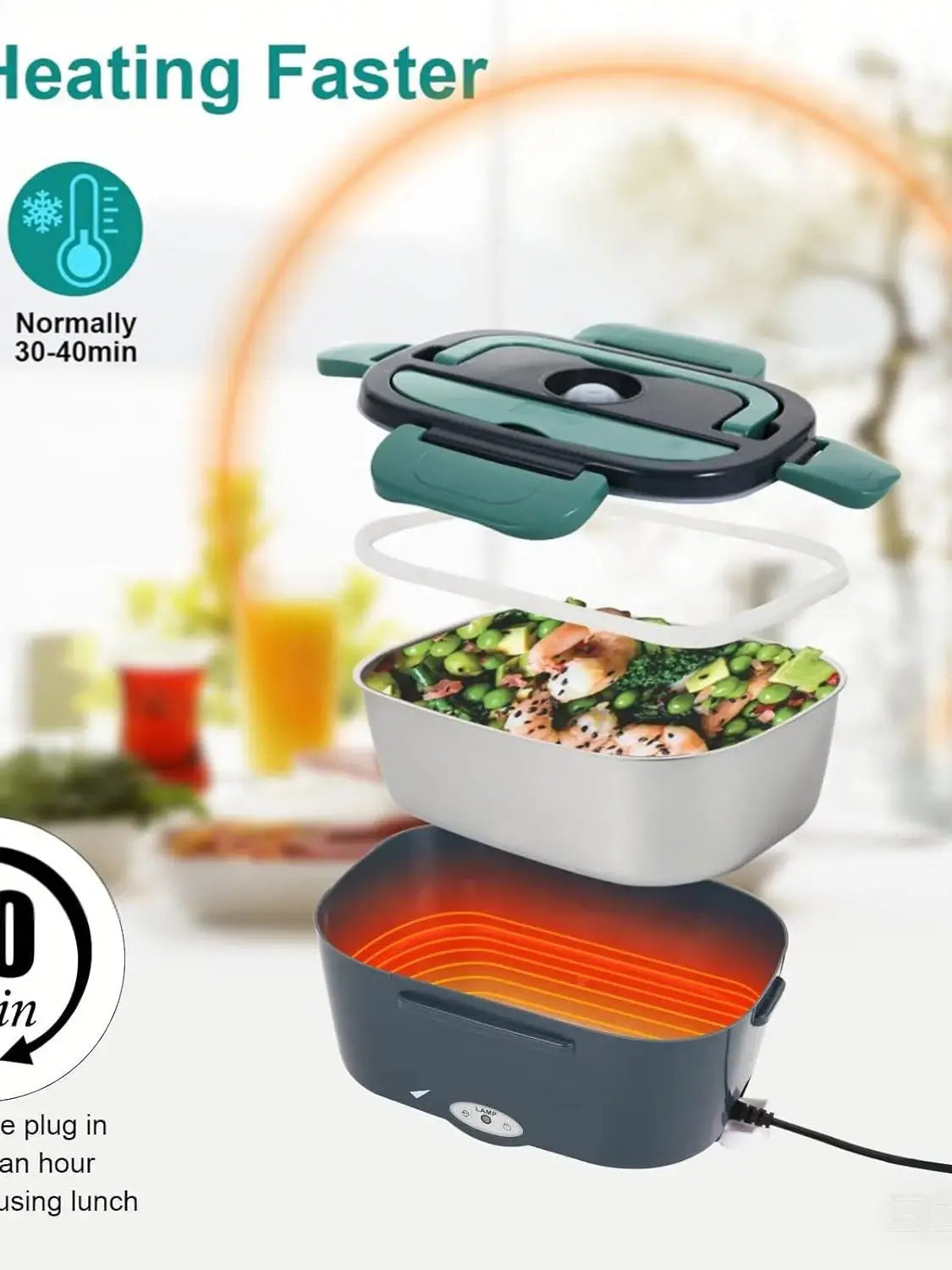 80W Electric Lunch Box – Portable Food Warmer