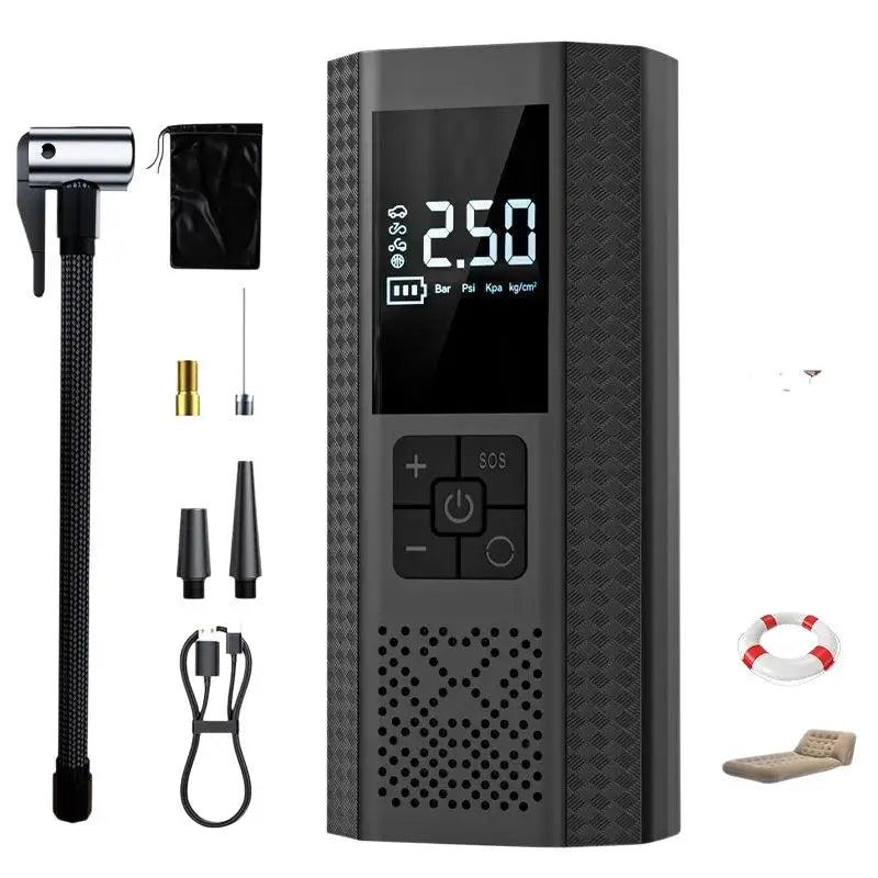 Rechargeable Cordless Tire Inflator with Digital Gauge