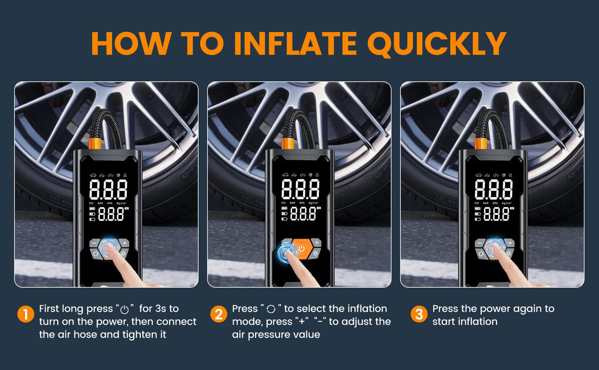 Cordless Tire Inflator with Digital Gauge, 150 PSI