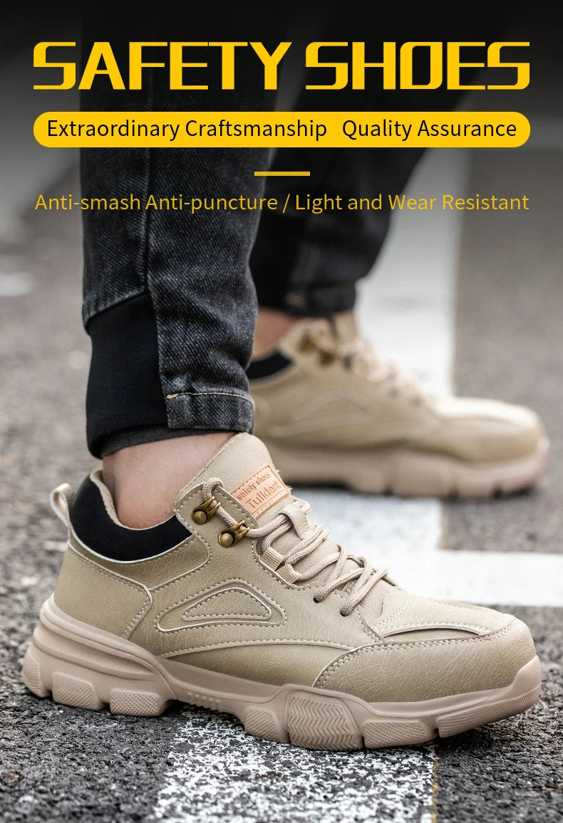 Men's Steel Toe Safety Work Shoes – Anti-Smash Anti-Puncture Tactical Boots