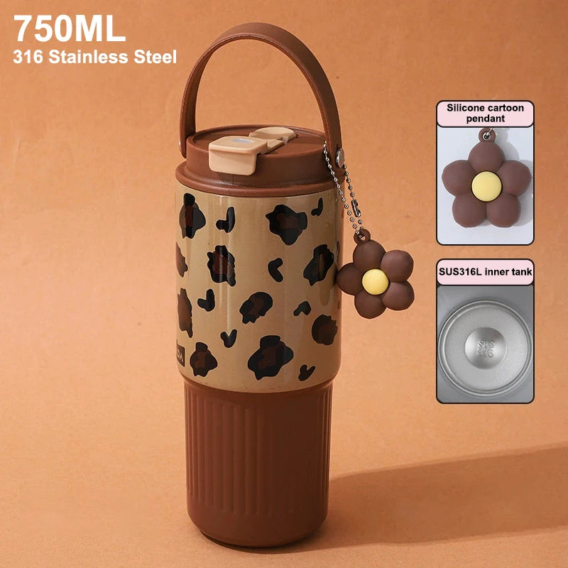 750ml 316 SS Vacuum Thermos Tumbler – Hot & Cold, Leakproof, Car Cup Holder Fit, Gift for Women, 6 Colors