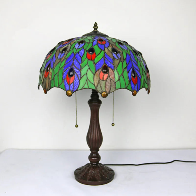 Stained Glass Table Lamp – Decorative Resin Base