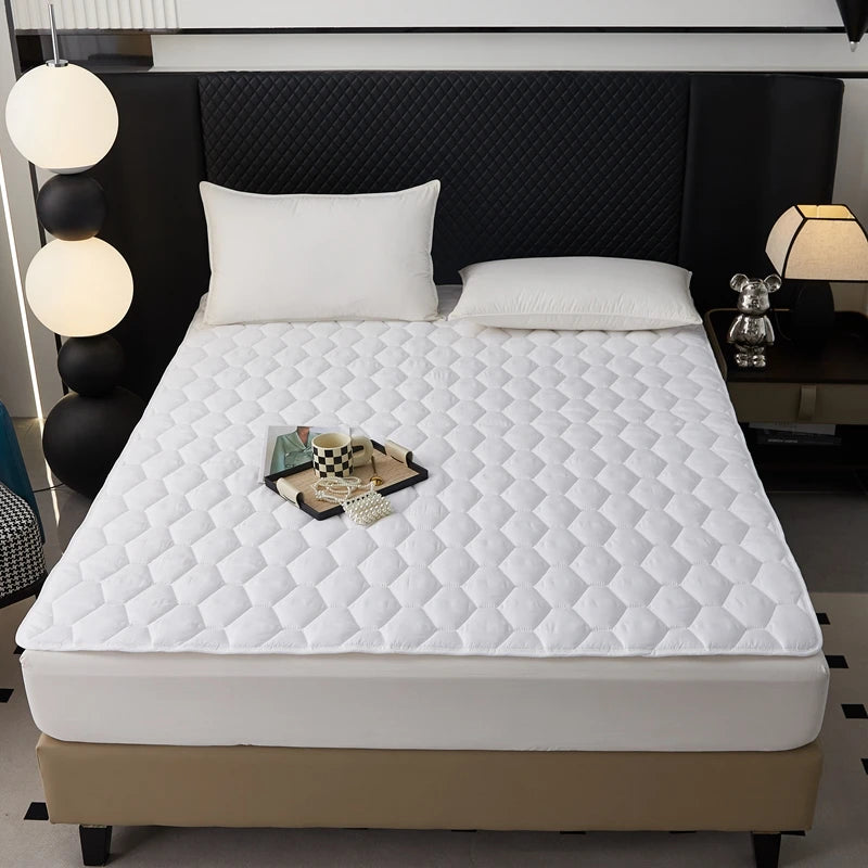 Waterproof Quilted Mattress Protector – Thickened Breathable Cover for Single & Double Beds