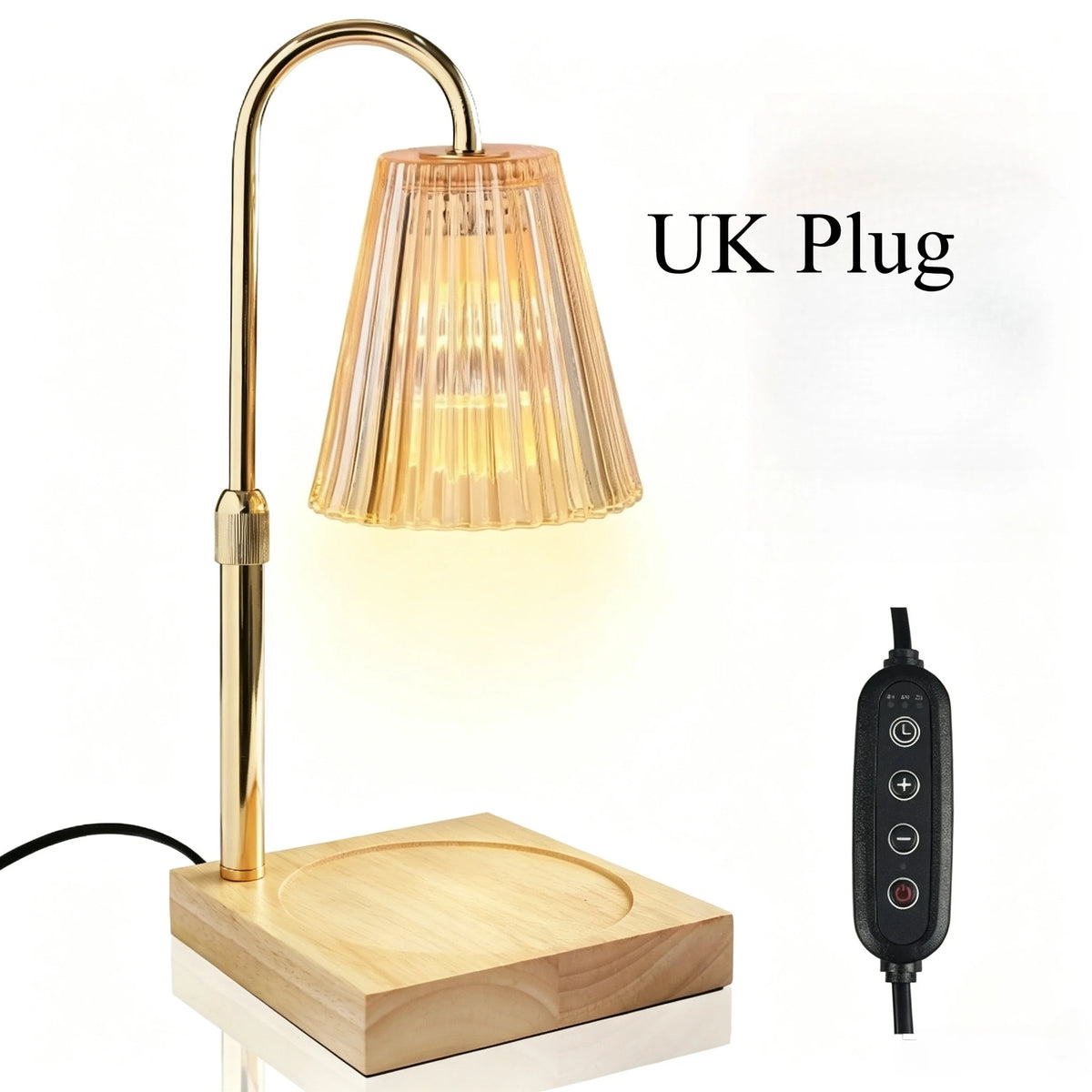 Wooden Tray Candle Warmer Lamp with Timer and Dimmer