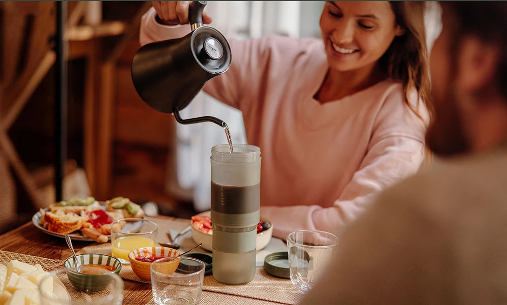 Coffee Anywhere, Anytime — WACACO Prestina All-in-1 Portable French Press | Foldable Manual Brewer for Camping, Hiking & Travel