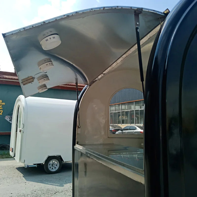 Full-Size Coffee & Ice Cream Vending Cart — Electric Food Trailer for Street Vending