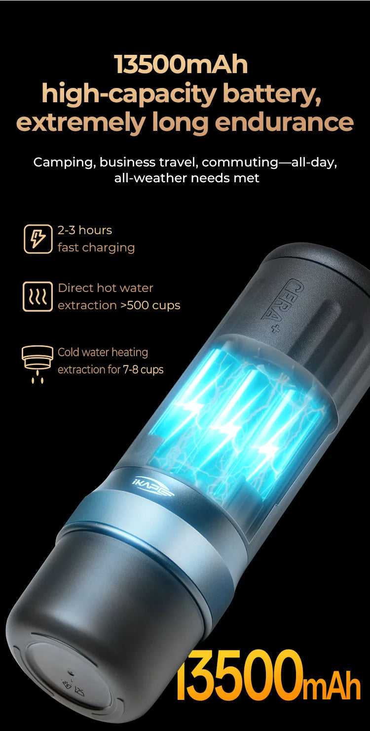 The Smartest Espresso Machine You Can Take Anywhere — IKAPE Kapo K2 | Bluetooth, 20-Bar, 13500mAh Battery, 51/58mm Portafilter