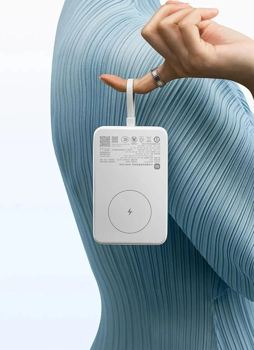 Xiaomi 10000mAh Magnetic Power Bank 33W – Built-in USB-C Cable, Wireless Charging for iPhone & Android