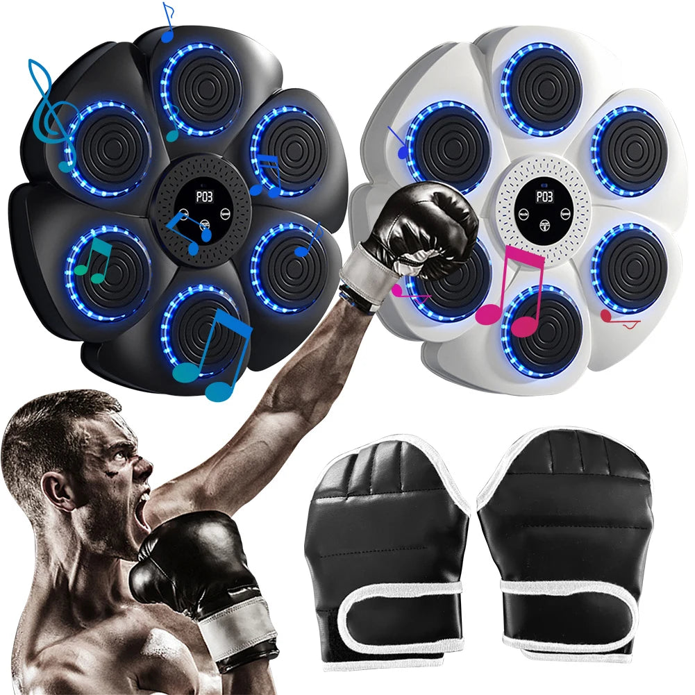 Smart Music Boxing Machine – RGB LED Reaction Wall Target with Bluetooth, Gloves Included