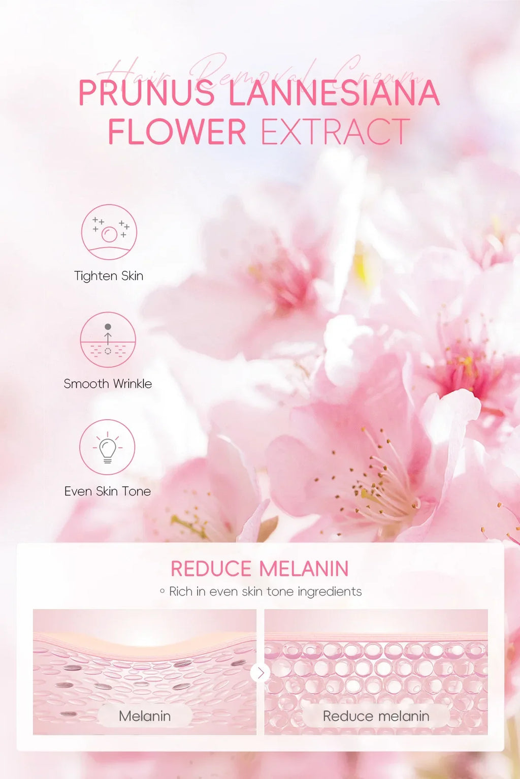 LAIKOU Hair Removal Cream For Men Women Body Intimate Areas Skin Care Moisturizing 50g