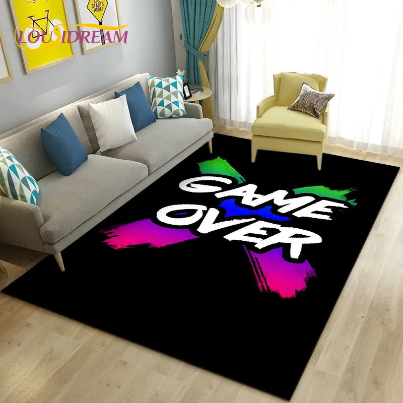 3D Game Controller Area Rug – Non-Slip Kids Carpet for Bedroom, Living Room & Playroom