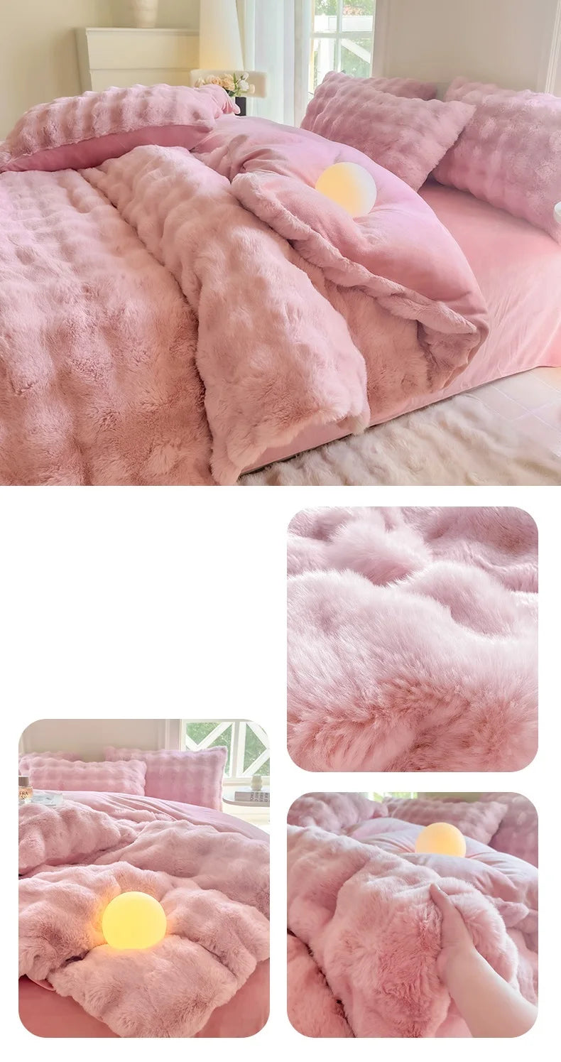 Plush Solid Color Duvet Cover – 300TC Warm Skin-Friendly Comforter Cover, 11 Colors & 4 Sizes