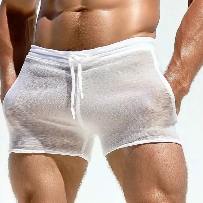 Men's Lace-Up Lounge & Fitness Shorts — Breathable Casual Workout Shorts
