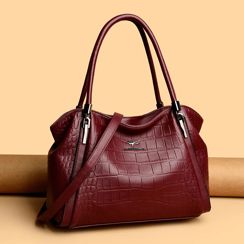 Luxury PU Casual Tote Shoulder Bag – Rivet & Sequin Designer Crossbody Handbag for Women