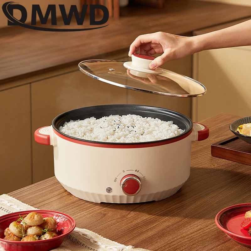 DMWD 3L Multifunctional Electric Cooking Pot – Non-Stick Hot Pot, Rice Cooker, Noodle & Soup Steamer