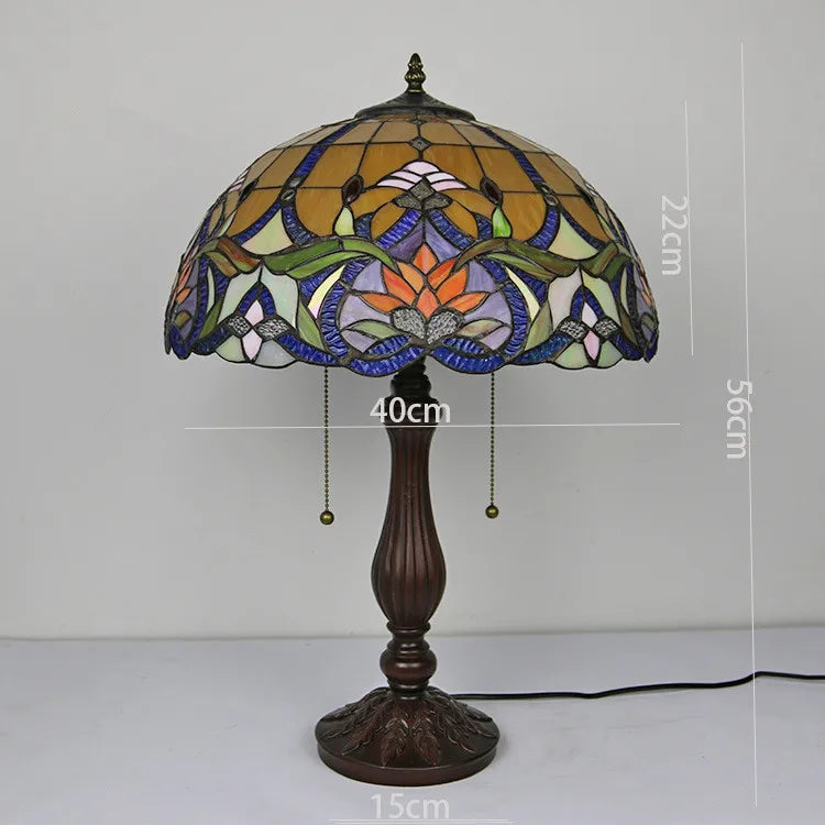 Stained Glass Table Lamp – Decorative Resin Base