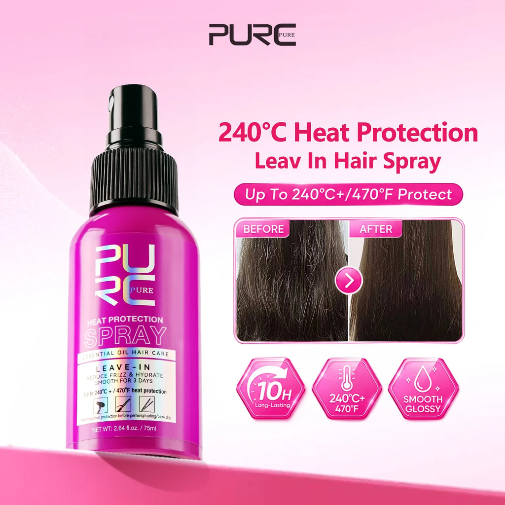 PURC Heat Protection Spray Smoothing Anti Frizz Dry Hair Scalp Treatment Hair Care Products for Women