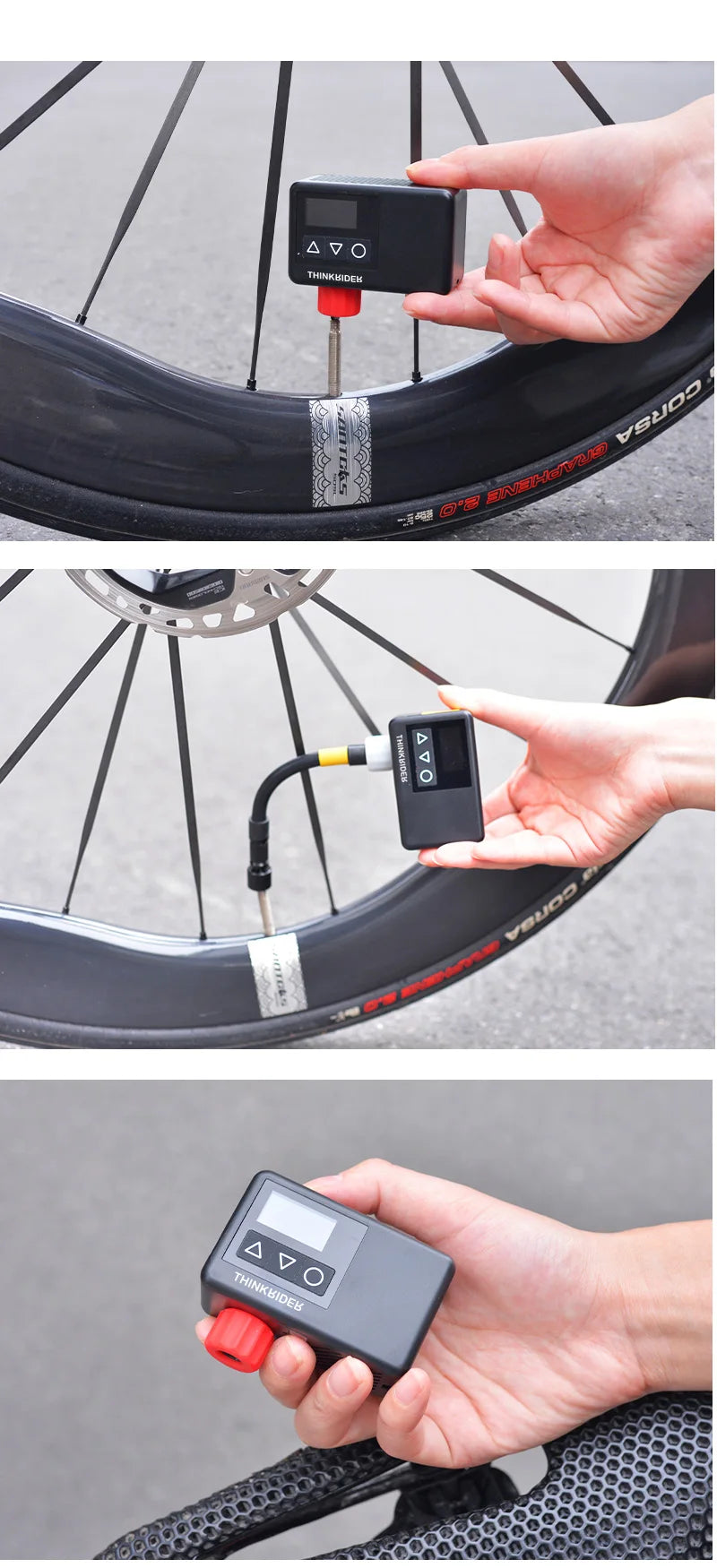 ThinkRider Pocket Bike Tire Pump with Digital Display