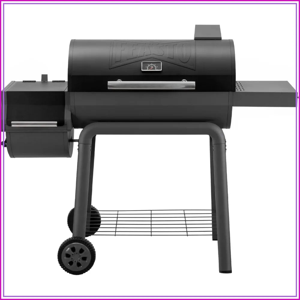 30-Inch Heavy-Duty Charcoal Grill with Offset Smoker | 815 Sq. In. Cooking Space, Side Table, Adjustable Vents, Wheels, Outdoor BBQ for Backyard & Patio