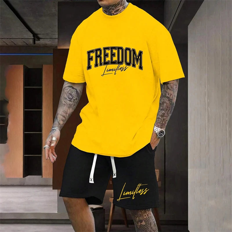 Men's Basketball Sport Outdoor Leisure Set – Loose Comfortable Holiday Casual Suit (Up to 6XL)